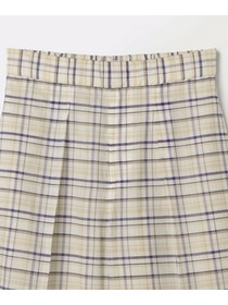 【MOGA】コットンシルクチェックセンタープレスワイドパンツ 詳細画像 オフホワイト 29