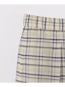 【MOGA】コットンシルクチェックセンタープレスワイドパンツ 詳細画像 オフホワイト 30