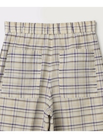 【MOGA】コットンシルクチェックセンタープレスワイドパンツ 詳細画像 オフホワイト 31