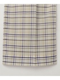 【MOGA】コットンシルクチェックセンタープレスワイドパンツ 詳細画像 オフホワイト 32