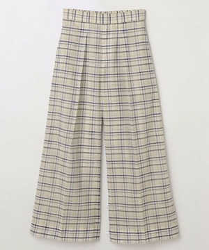 【MOGA】コットンシルクチェックセンタープレスワイドパンツ 詳細画像 オフホワイト 2