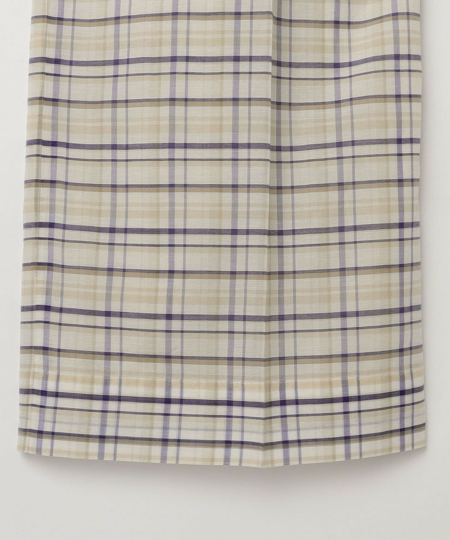 【MOGA】コットンシルクチェックセンタープレスワイドパンツ 詳細画像 オフホワイト 32