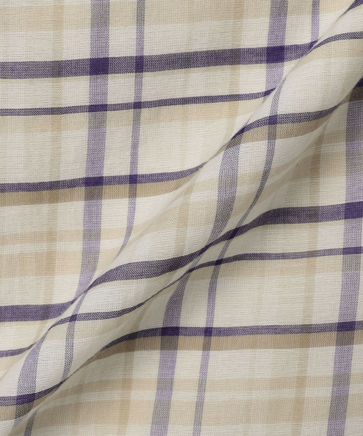 【MOGA】コットンシルクチェックセンタープレスワイドパンツ 詳細画像 オフホワイト 33