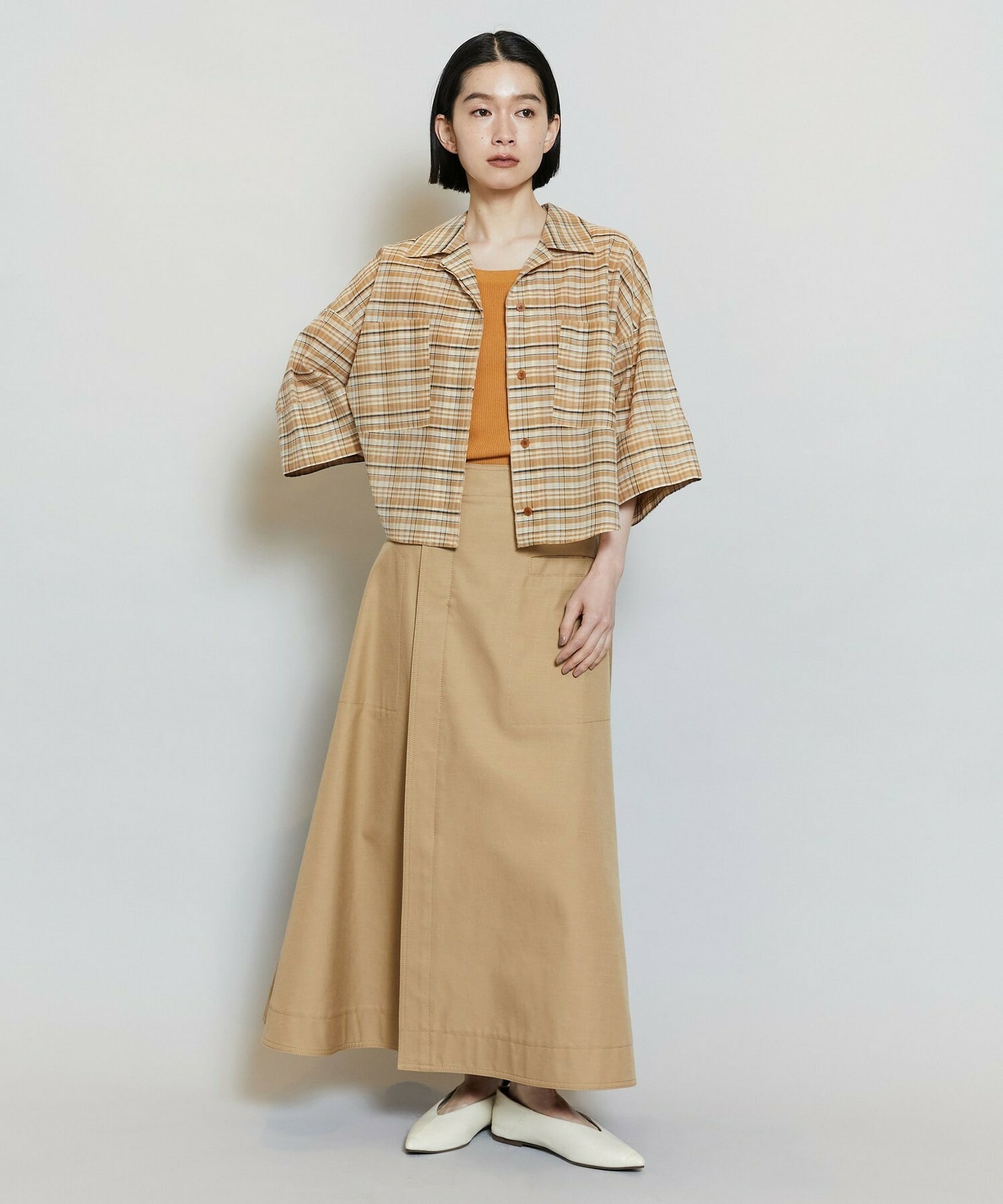 【MOGA】テンセルコットンツイルスカート 詳細画像 ベージュ 10