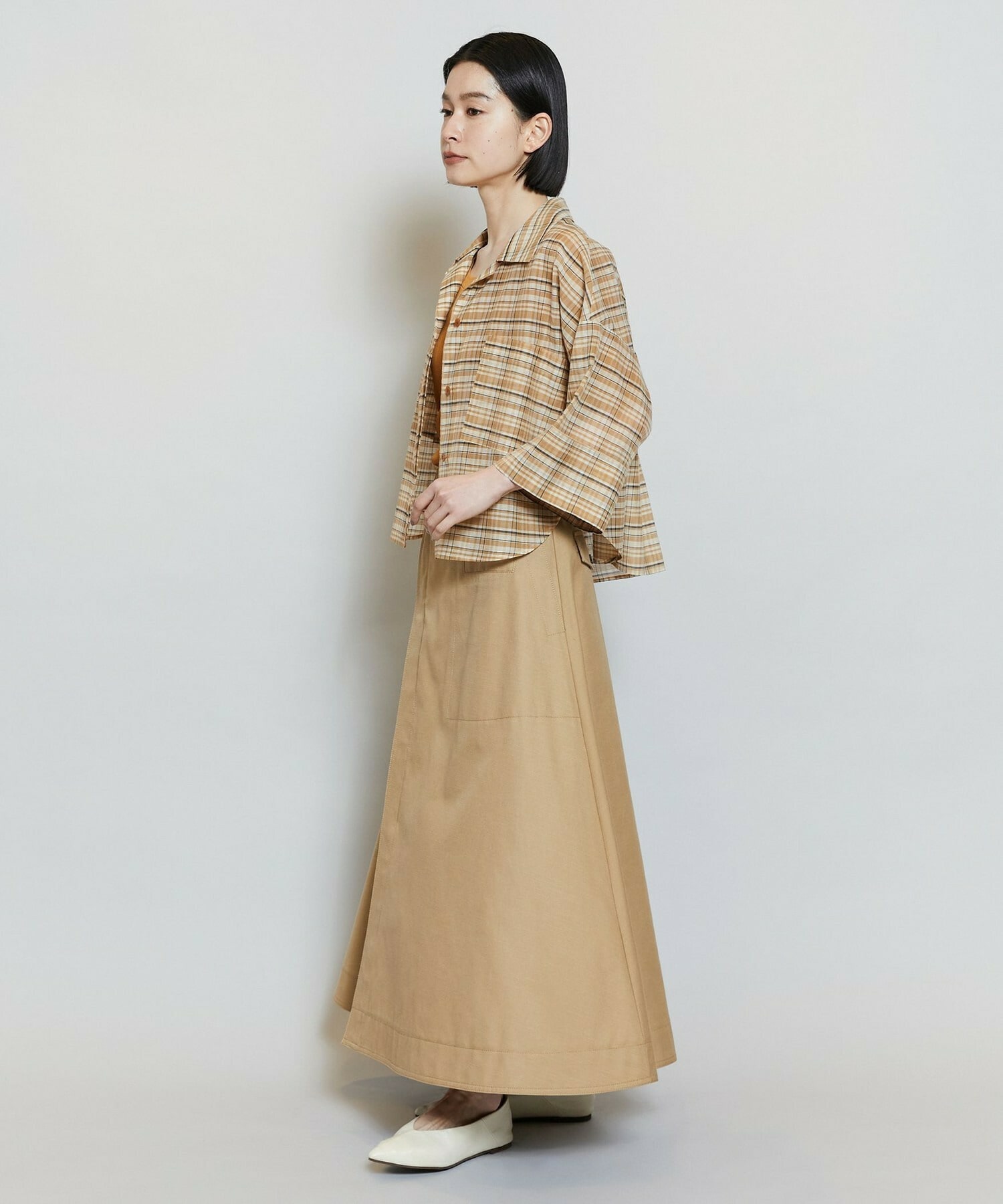 【MOGA】テンセルコットンツイルスカート 詳細画像 ベージュ 17