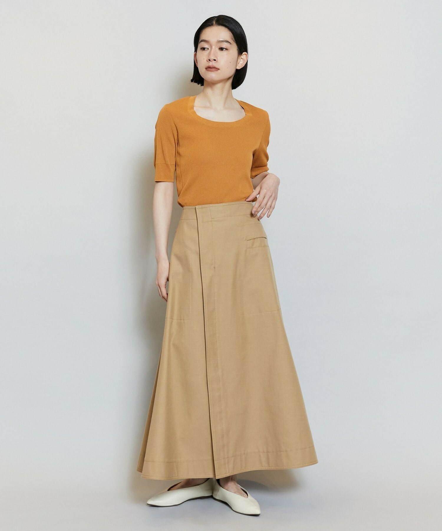 【MOGA】テンセルコットンツイルスカート 詳細画像 ベージュ 5