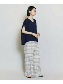 【MOGA】レーヨンナイロンクレープギャザーニットトップス 詳細画像 ネイビー 14