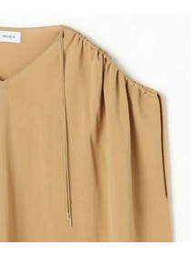 【MOGA】レーヨンナイロンクレープギャザーニットトップス 詳細画像 ネイビー 26