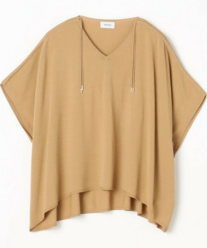 【MOGA】レーヨンナイロンクレープギャザーニットトップス 詳細画像 ゴールド 2