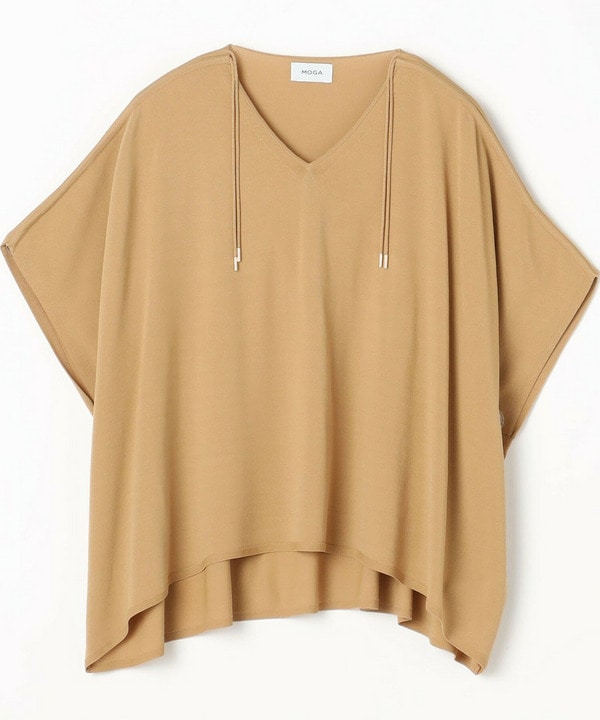 レーヨンナイロンクレープギャザーニットトップス 詳細画像 ゴールド 2