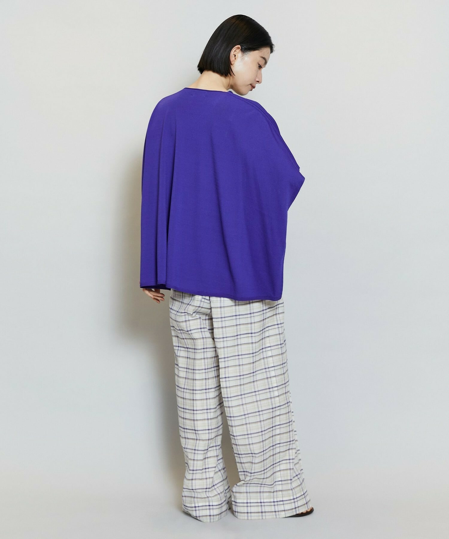 【MOGA】レーヨンナイロンクレープギャザーニットトップス 詳細画像 ネイビー 4