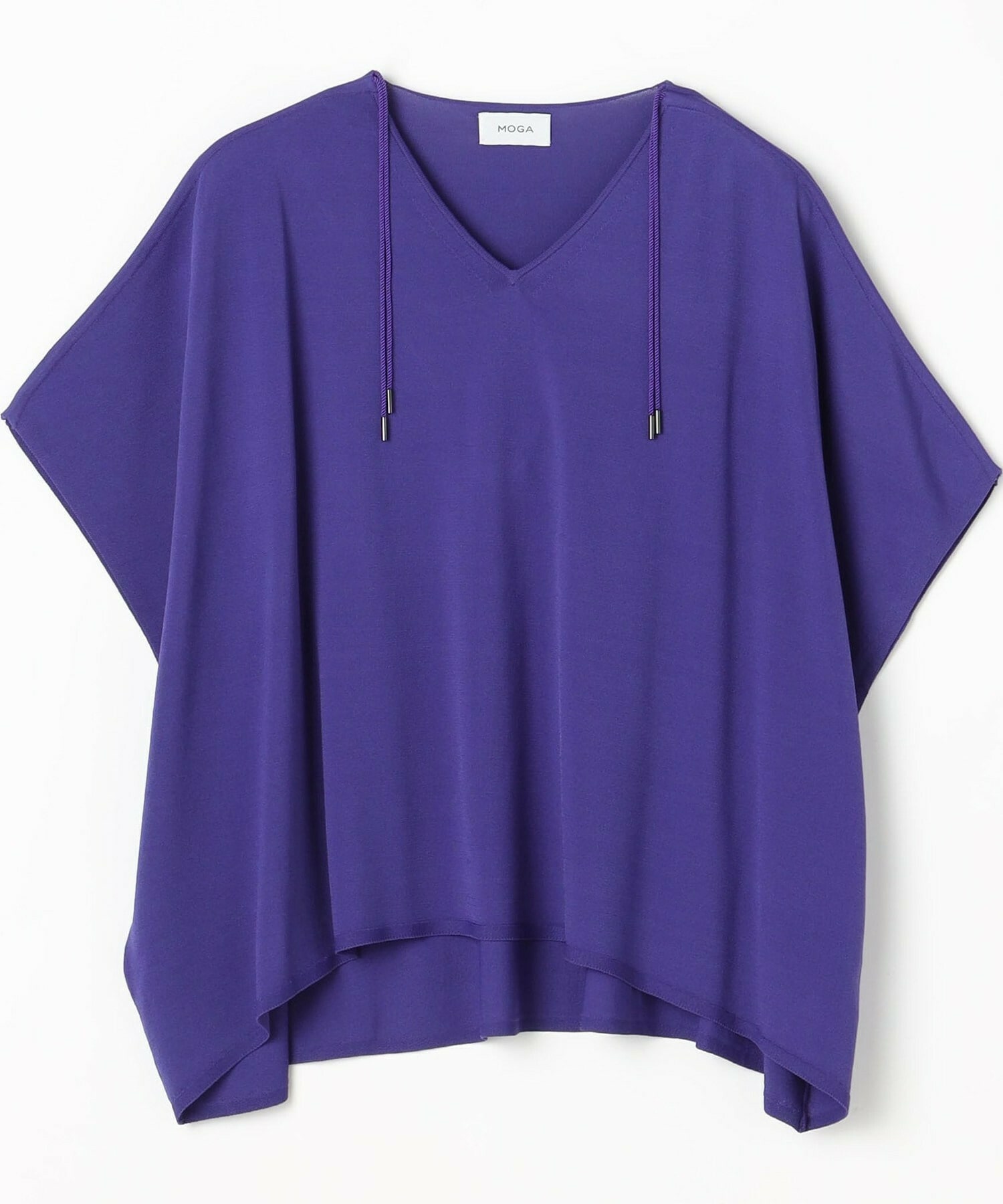 【MOGA】レーヨンナイロンクレープギャザーニットトップス 詳細画像 パープル 2