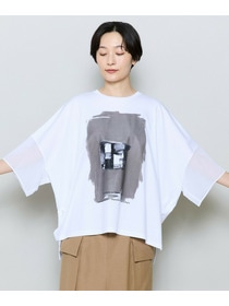 【MOGA】コットンスムースプリントドッキングトップス 詳細画像 ホワイト&times;グレー 20