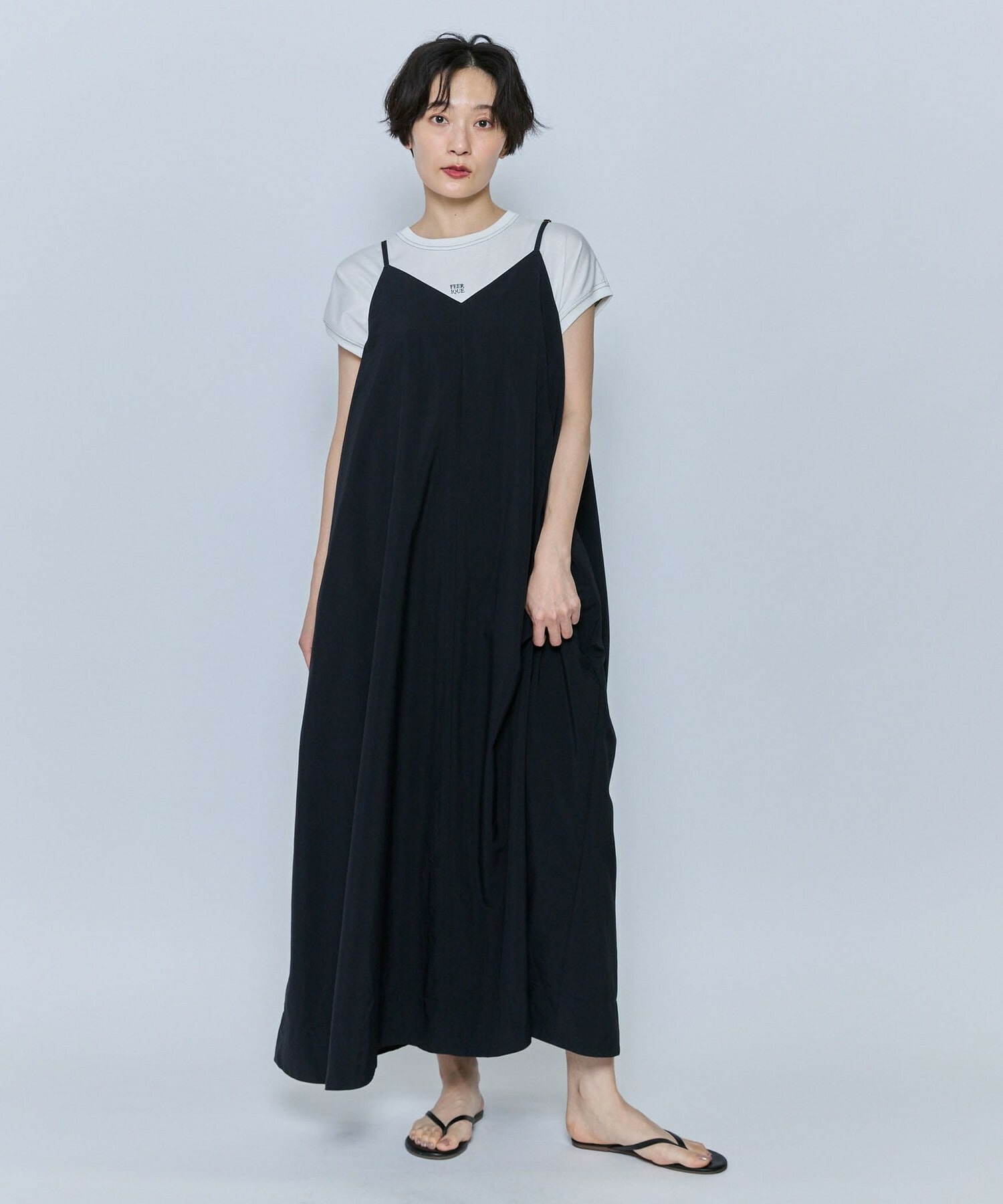 【feerique】feerique タスランナイロンAラインキャミワンピース 詳細画像 ブラウン 12