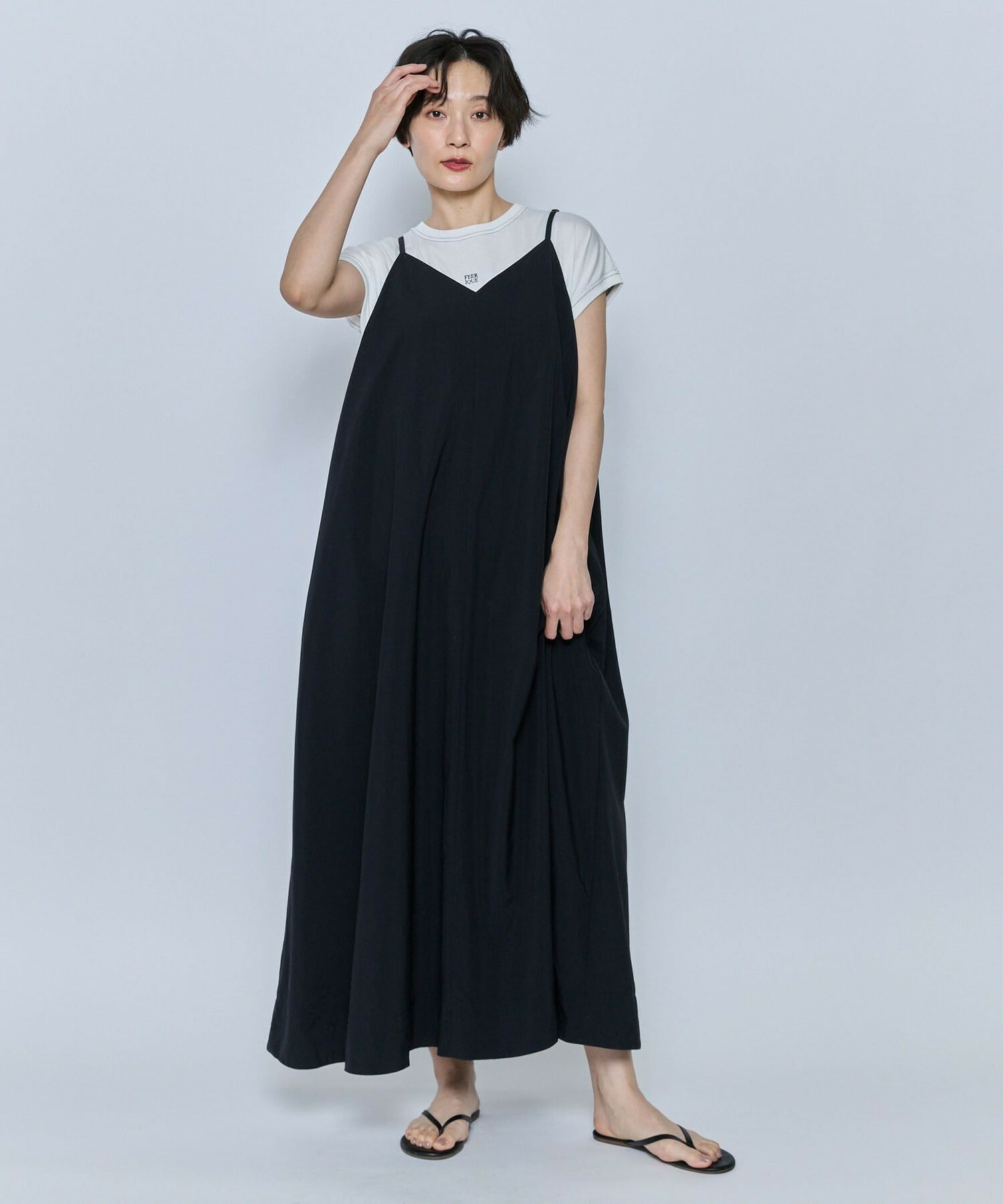 【feerique】feerique タスランナイロンAラインキャミワンピース 詳細画像 ブラウン 13