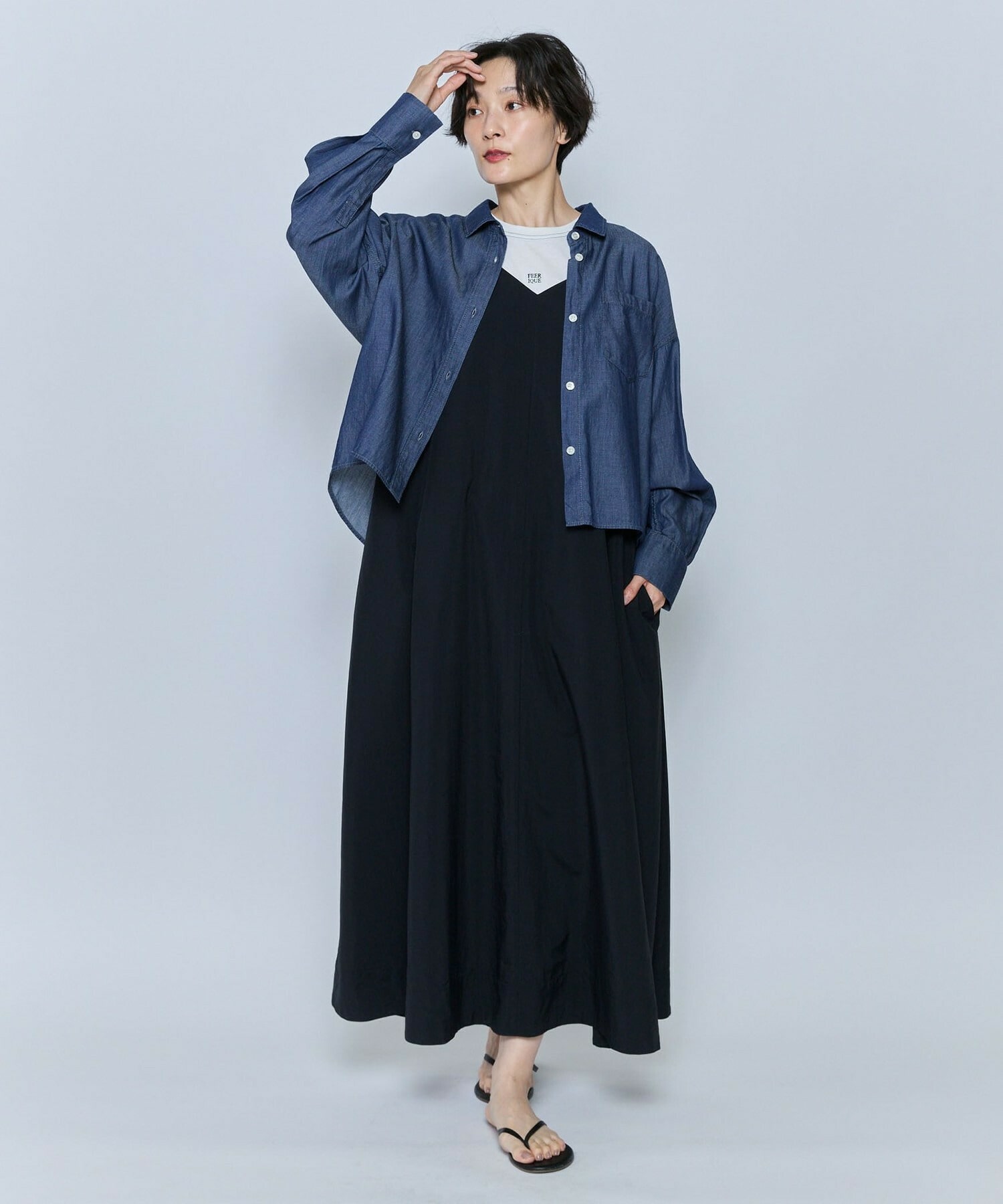 【feerique】feerique タスランナイロンAラインキャミワンピース 詳細画像 ブラウン 17