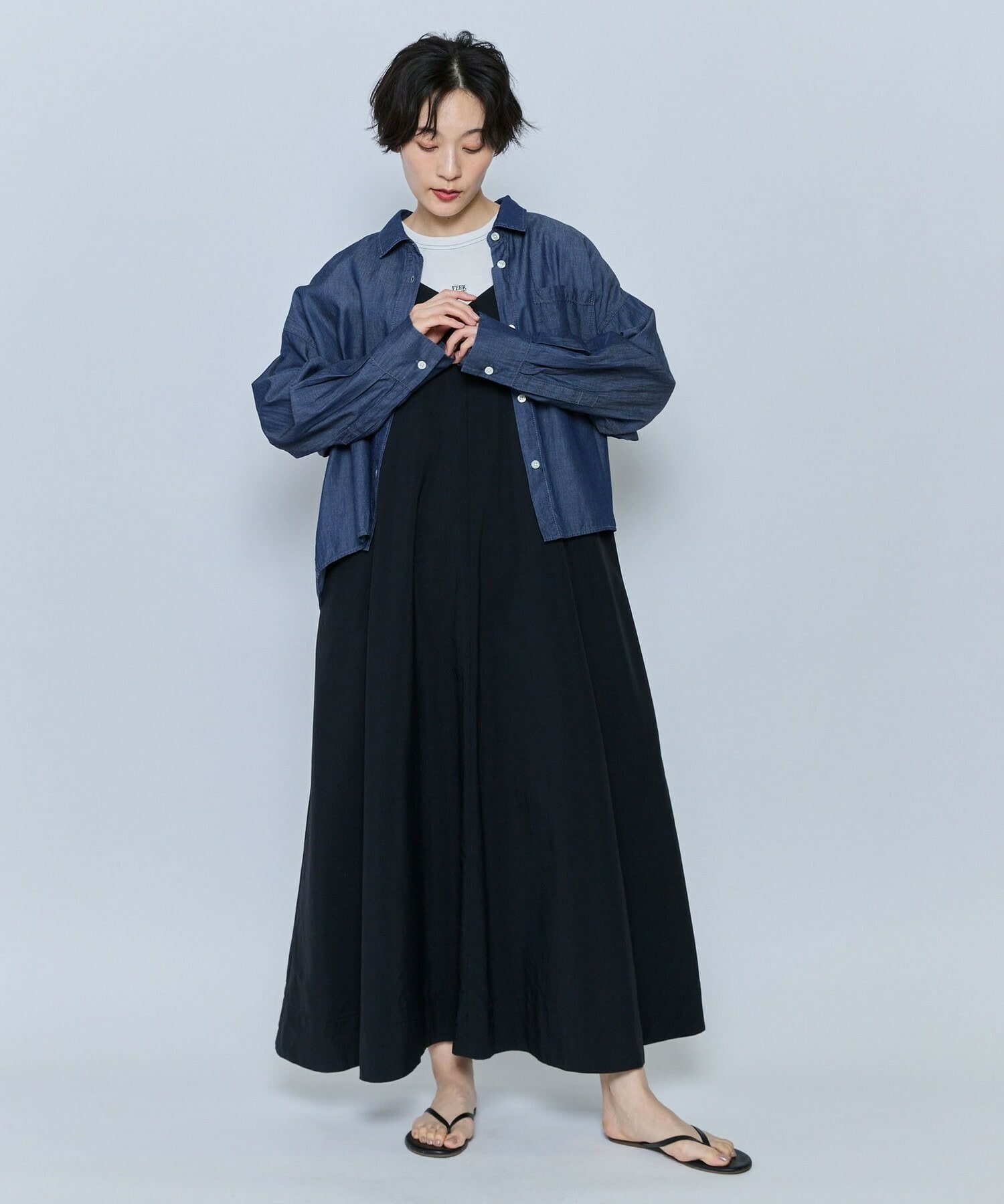 【feerique】feerique タスランナイロンAラインキャミワンピース 詳細画像 ブラウン 20