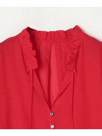 【feerique】feerique コットンポリシフォンAラインシルエットブラウス 詳細画像 ダークネイビー 26