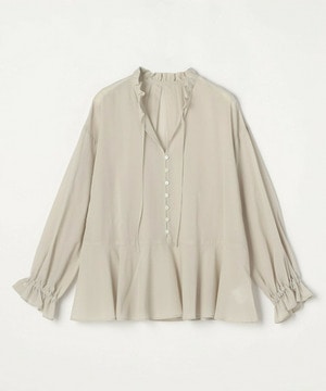 【feerique】feerique コットンポリシフォンAラインシルエットブラウス 詳細画像 グレー系その他 2