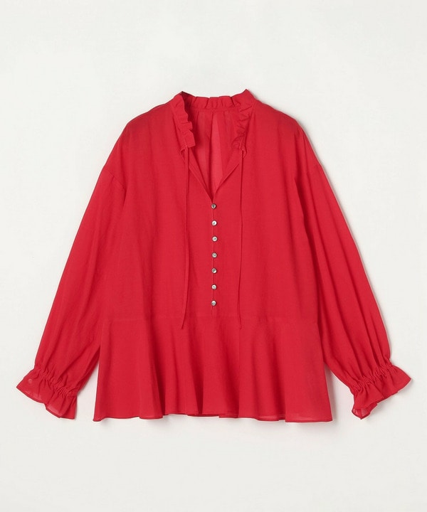 feerique コットンポリシフォンAラインシルエットブラウス 詳細画像 レッド 2