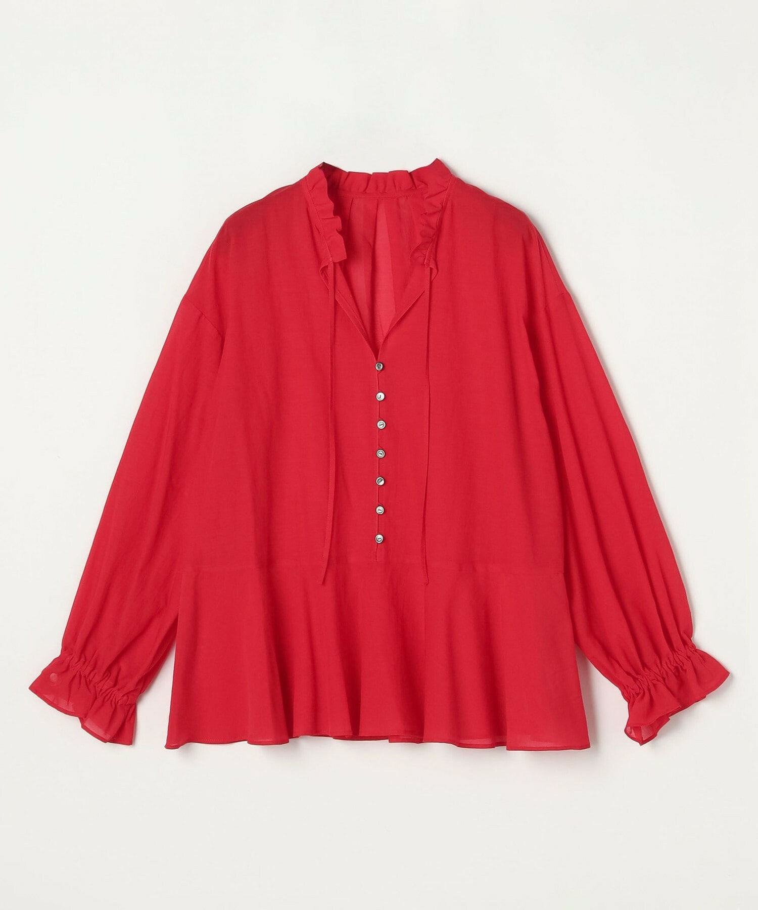 【feerique】feerique コットンポリシフォンAラインシルエットブラウス 詳細画像 ダークネイビー 24