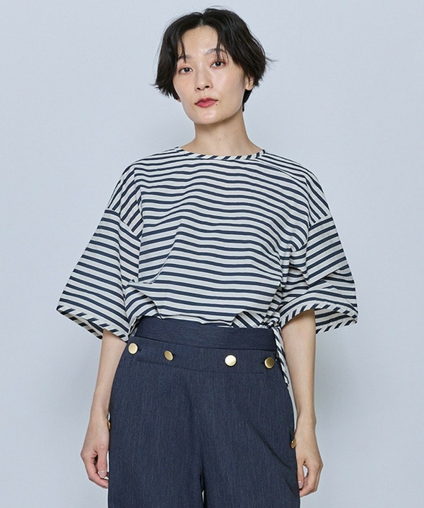 【feerique】feerique ドビーボーダーブラウス