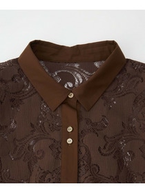 【feerique】feerique レースコットン混シャツ 詳細画像 ブラウン 25