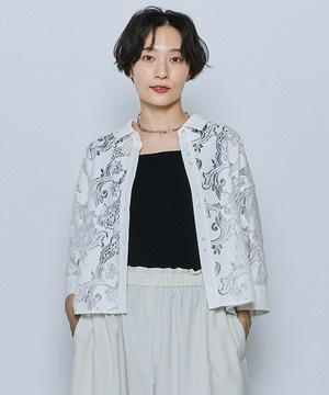 【feerique】feerique レースコットン混シャツ 詳細画像 ホワイト 1