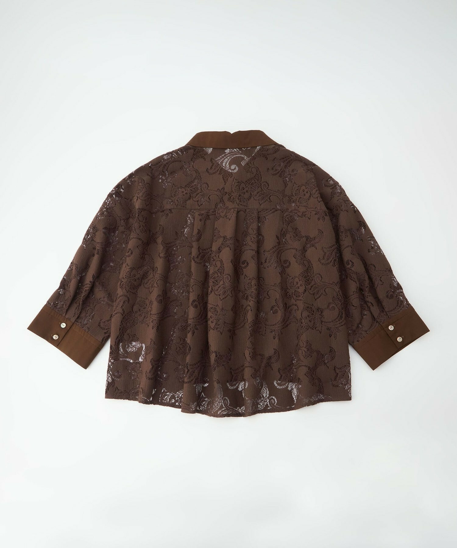 【feerique】feerique レースコットン混シャツ 詳細画像 ブラウン 24