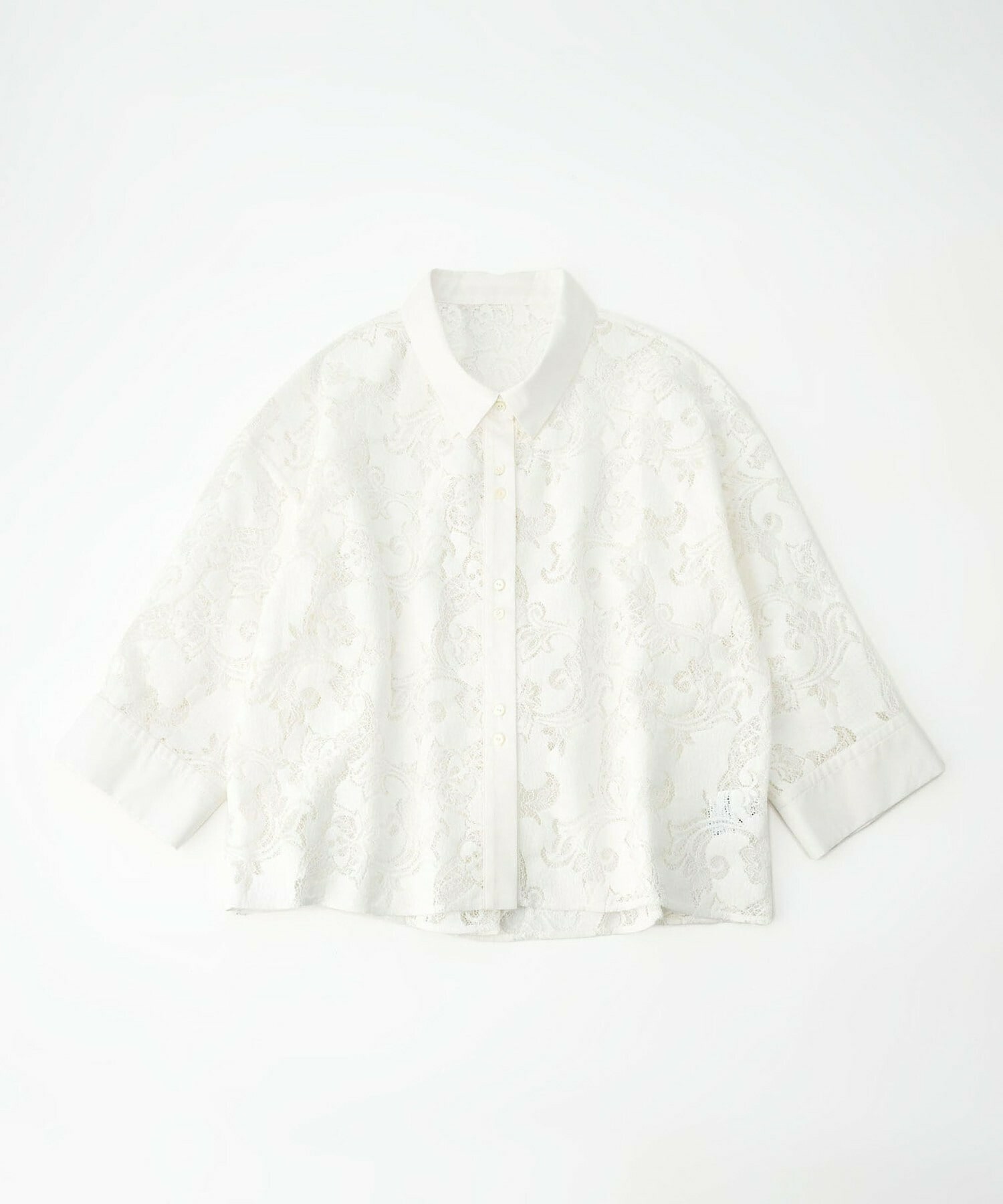 【feerique】feerique レースコットン混シャツ 詳細画像 ホワイト 2