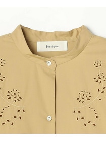 【feerique】feerique カットワークレースフレンチスリーブブラウス 詳細画像 ブラック 2