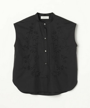【feerique】feerique カットワークレースフレンチスリーブブラウス 詳細画像 ブラック 1