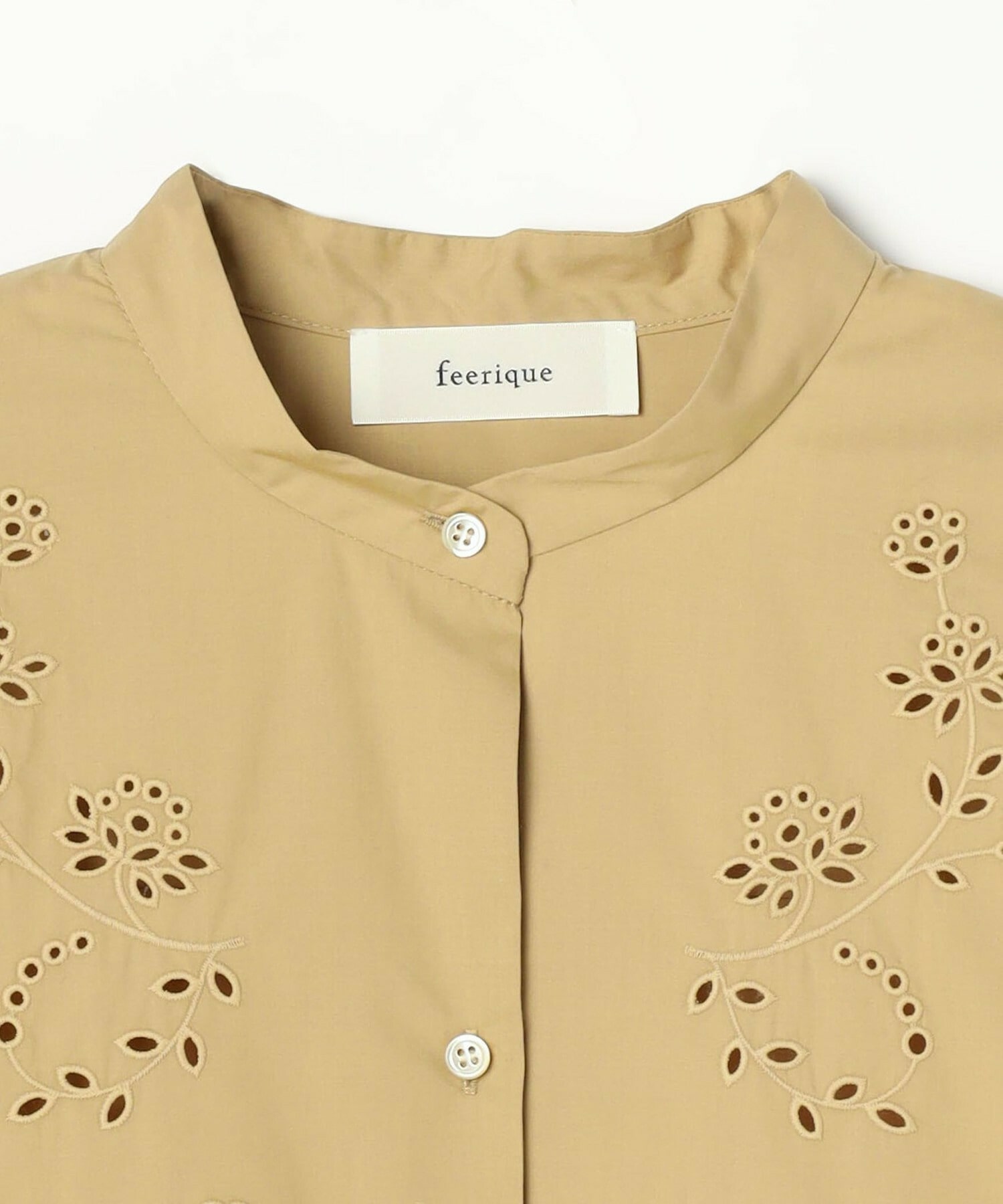 【feerique】feerique カットワークレースフレンチスリーブブラウス 詳細画像 ブラック 2