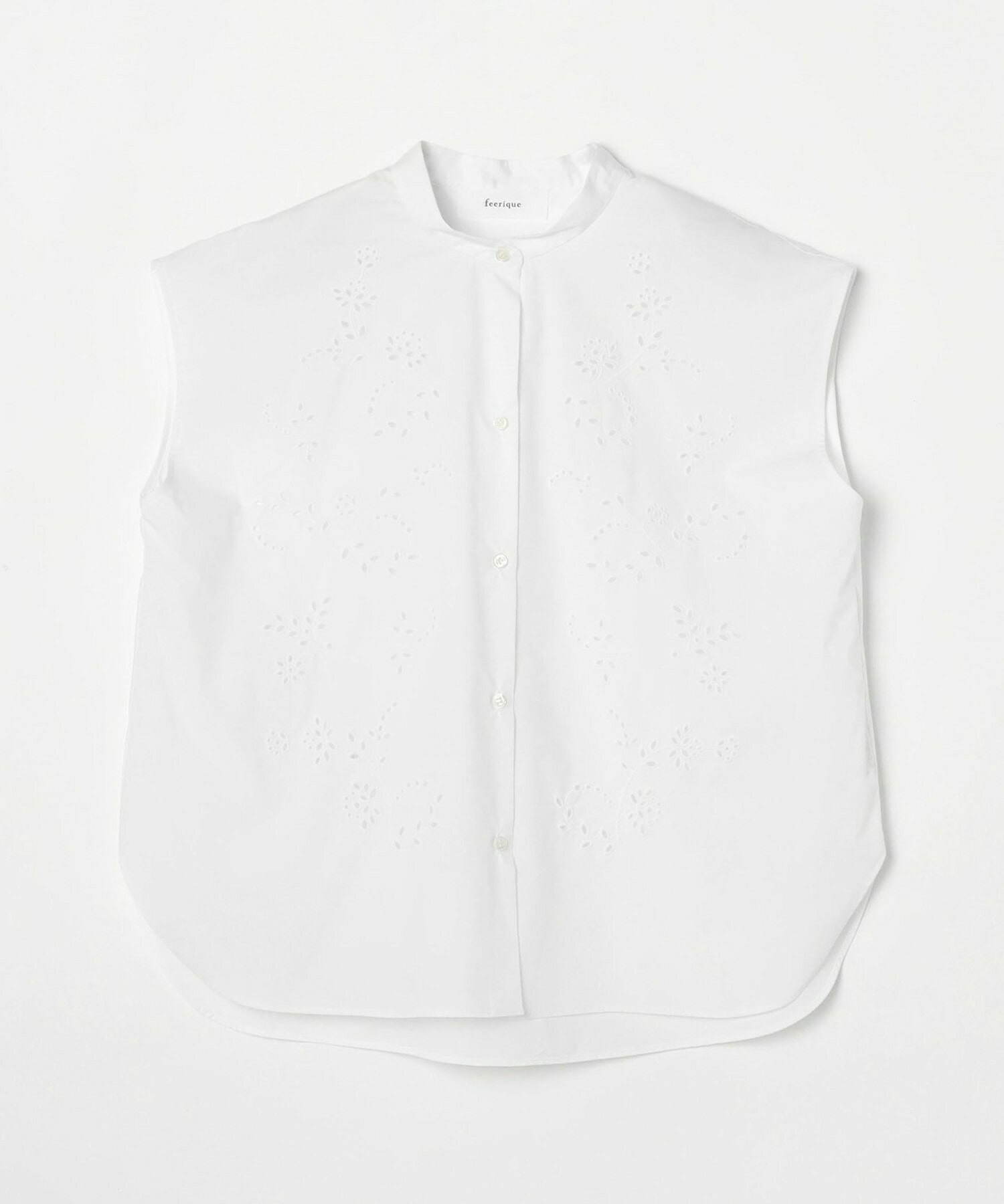 【feerique】feerique カットワークレースフレンチスリーブブラウス 詳細画像 ホワイト 1