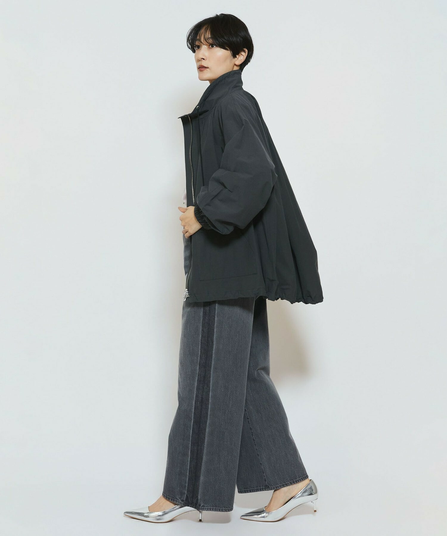 【feerique】feerique 綿ナイロンクロスマウンテンパーカー 詳細画像 チャコールグレー 5