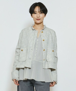 【feerique】feerique カラミツイードノーカラージャケット 詳細画像 キナリ 1