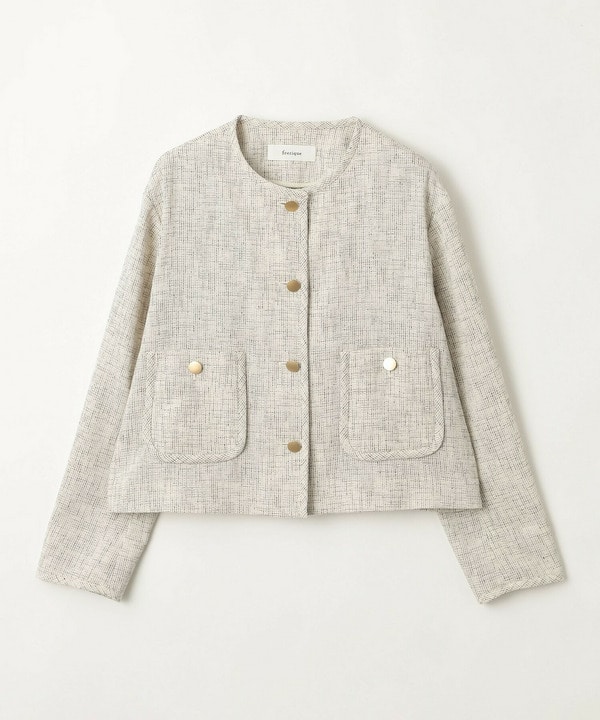 feerique カラミツイードノーカラージャケット 詳細画像 キナリ 2