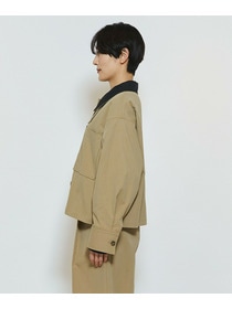 【feerique】feerique ポリエステルツイルワイドクロップドジャケット 詳細画像 チャコールグレー 17