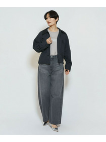 【feerique】feerique ポリエステルツイルワイドクロップドジャケット 詳細画像 チャコールグレー 3