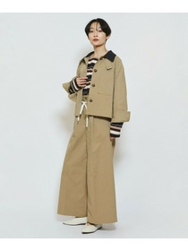 【feerique】feerique ポリエステルツイルワイドクロップドジャケット 詳細画像 チャコールグレー 9