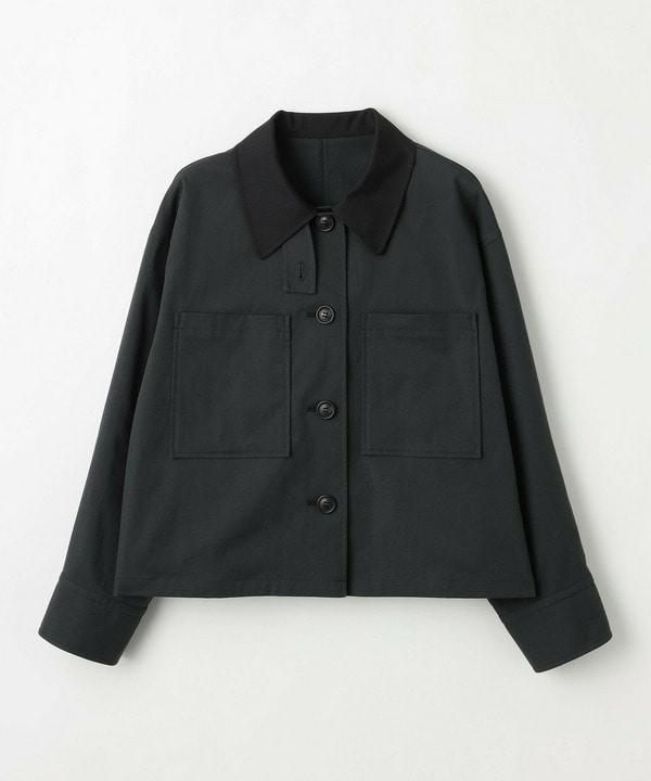 feerique ポリエステルツイルワイドクロップドジャケット 詳細画像 チャコールグレー 2