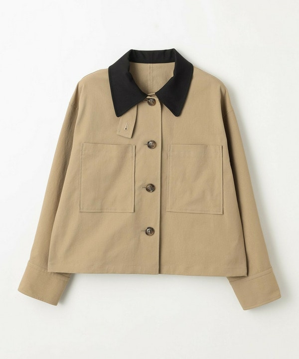 feerique ポリエステルツイルワイドクロップドジャケット 詳細画像 ベージュ 2