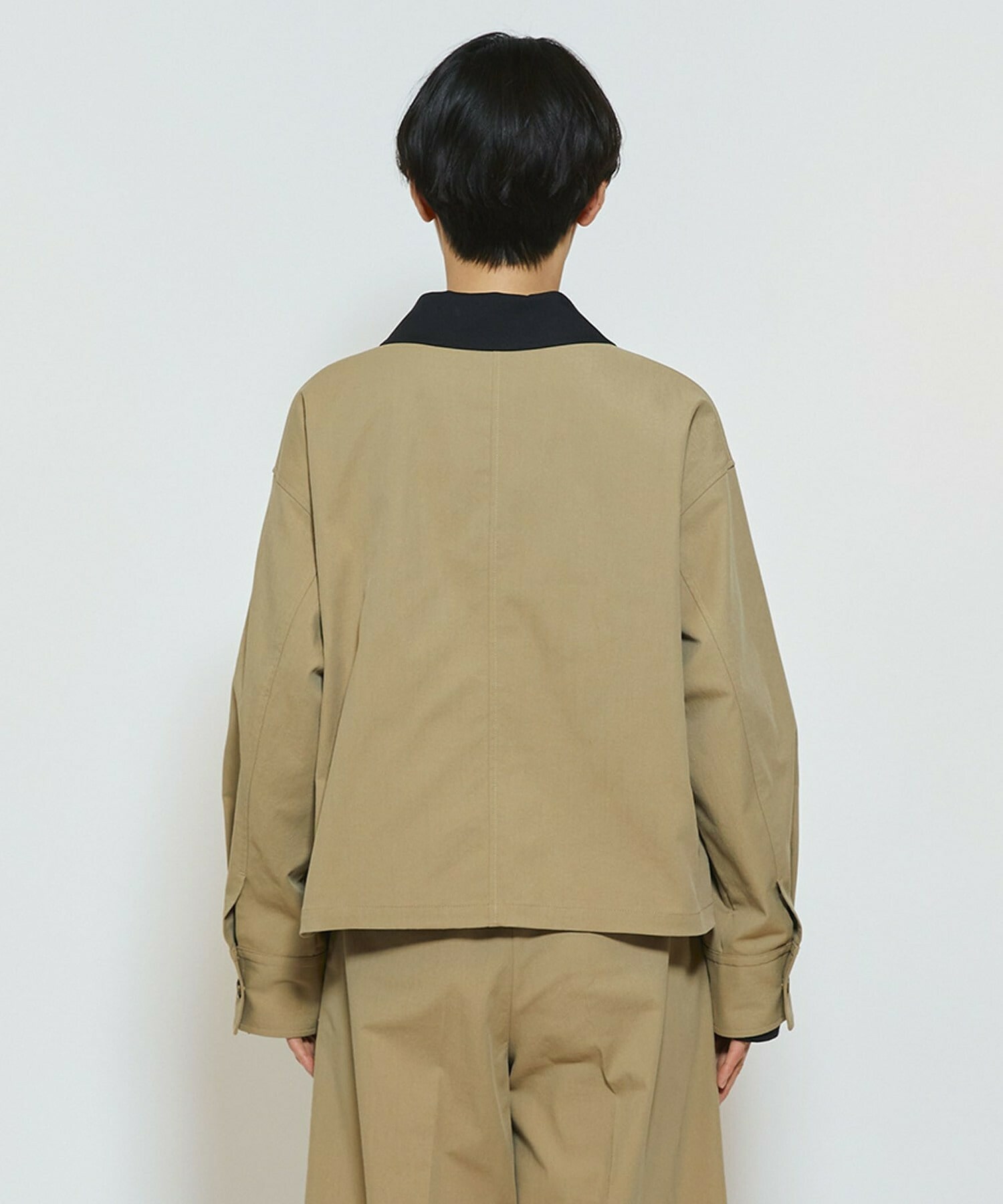 【feerique】feerique ポリエステルツイルワイドクロップドジャケット 詳細画像 チャコールグレー 18