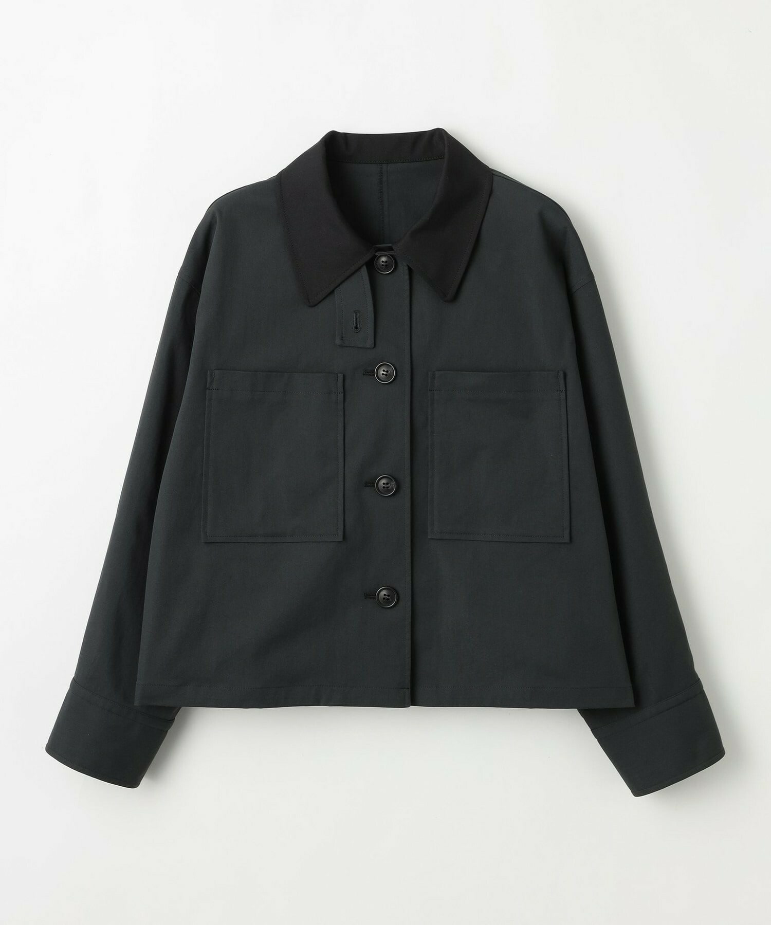 【feerique】feerique ポリエステルツイルワイドクロップドジャケット 詳細画像 チャコールグレー 2