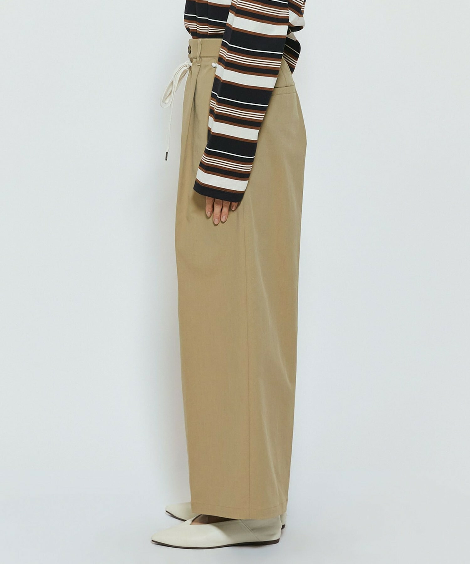 【feerique】feerique ポリエステルツイルワイドチノパンツ 詳細画像 ベージュ 19