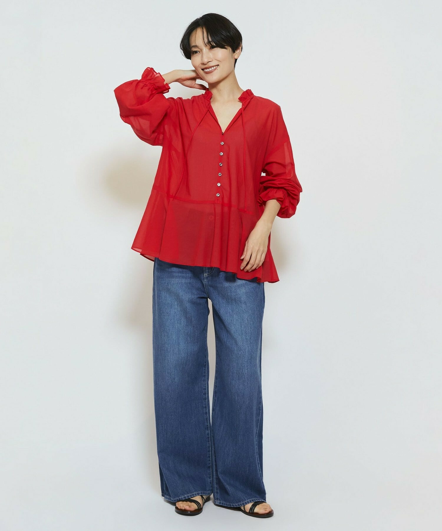 【feerique】feerique ラインデニムパンツ 詳細画像 グレー 13