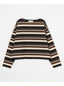 【feerique】feerique マルチボーダーワイドプルオーバーT 詳細画像 ブラック系その他 23