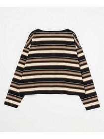 【feerique】feerique マルチボーダーワイドプルオーバーT 詳細画像 ブラック系その他 24