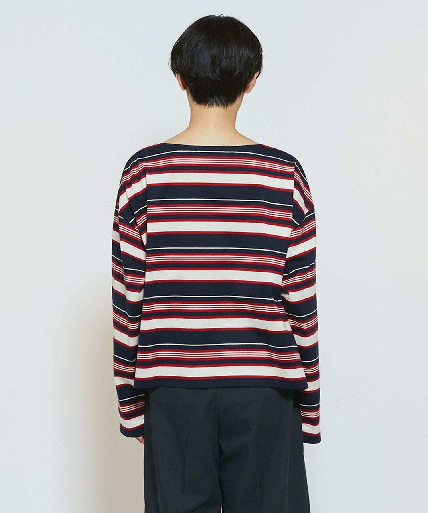 【feerique】feerique マルチボーダーワイドプルオーバーT 詳細画像 ブラック系その他 22