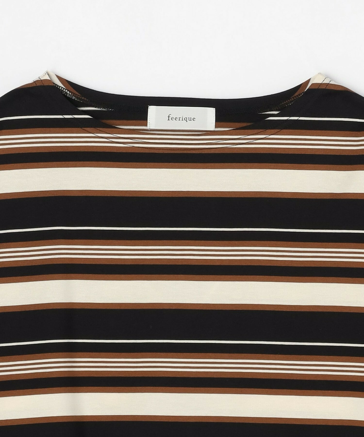 【feerique】feerique マルチボーダーワイドプルオーバーT 詳細画像 ブラック系その他 25